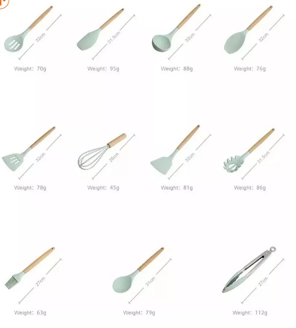 Miniatura 5 de Set Utensilios De Cocina Silicona X12 Pz